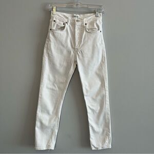 Agolde Riley Crop Women's High Rise Straight White Jeans 90s Minimalist Size 24